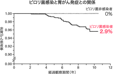 ピロリ菌感染と胃がん発症との関係